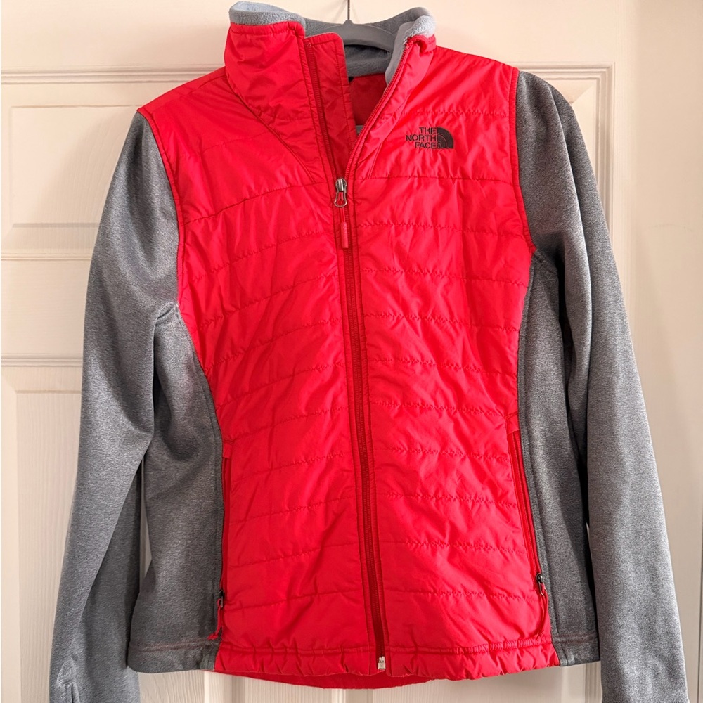 The North Face Vibrant Red and Soft Gray Jacket